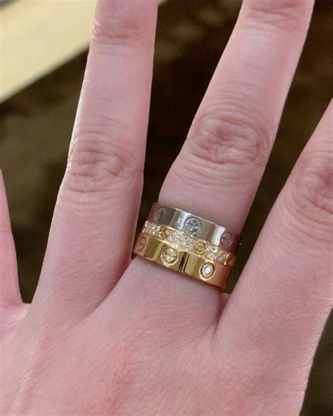 cartier love rings stacked